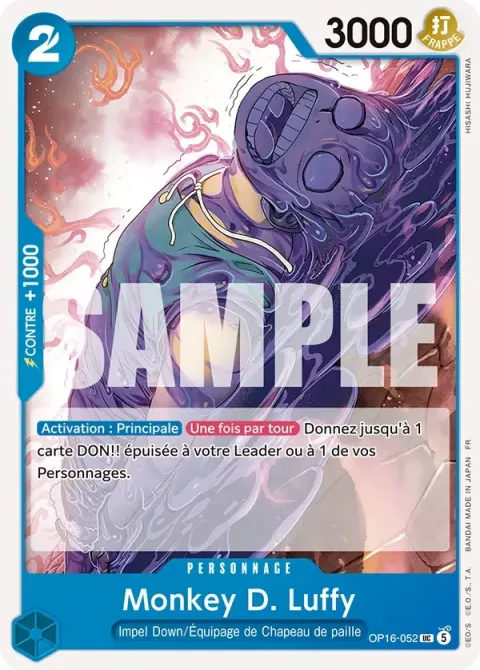 Carte One Piece Monkey D. Luffy OP16-052, extension L’heure de la bataille décisive