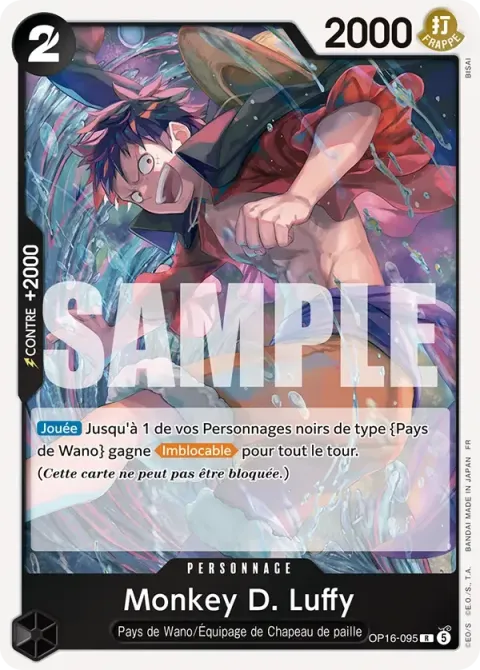 Carte One Piece Monkey D. Luffy OP16-095, extension L’heure de la bataille décisive