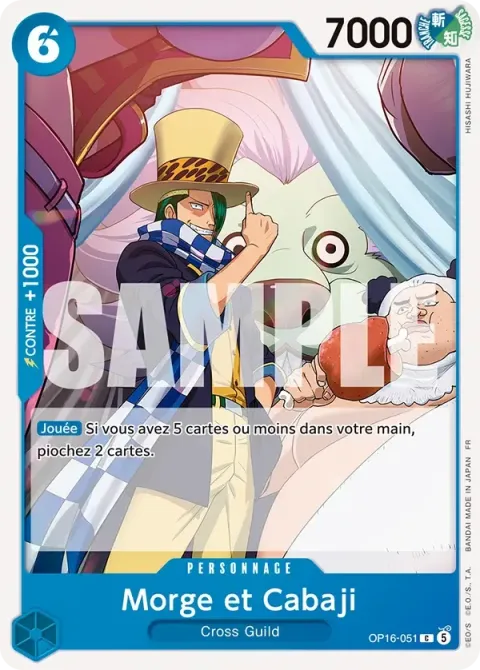 Carte One Piece Morge et Cabaji OP16-051, extension L’heure de la bataille décisive