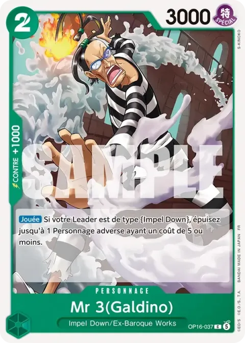 Carte One Piece Mr 3(Galdino) OP16-037, extension L’heure de la bataille décisive
