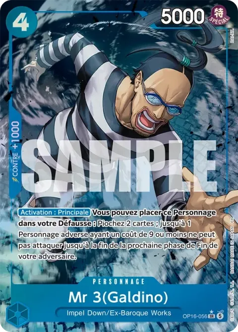 Carte One Piece Mr 3(Galdino) OP16-056 · parallèle, extension L’heure de la bataille décisive