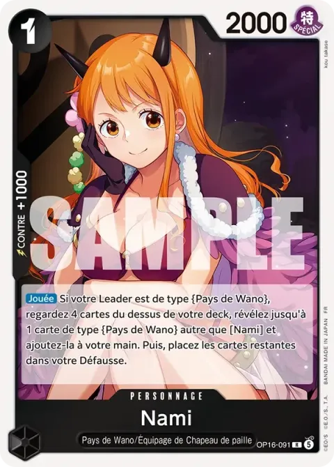 Carte One Piece Nami OP16-091, extension L’heure de la bataille décisive