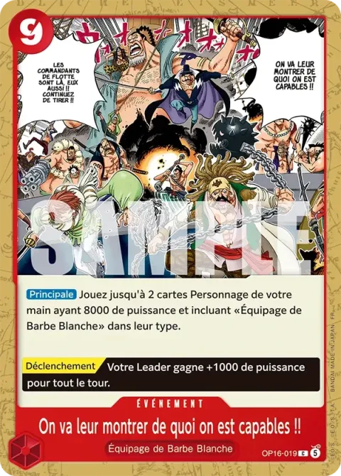 Carte One Piece On va leur montrer de quoi on est capables !! OP16-019, extension L’heure de la bataille décisive
