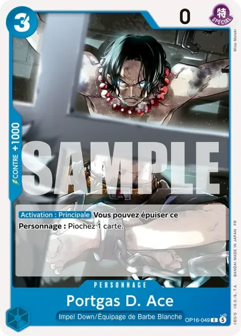 Carte One Piece Portgas D. Ace OP16-049, extension L’heure de la bataille décisive