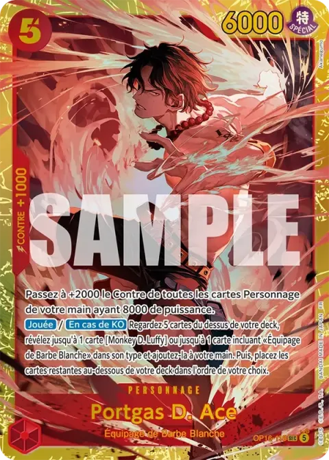Carte One Piece Portgas D. Ace OP16-118, extension L’heure de la bataille décisive