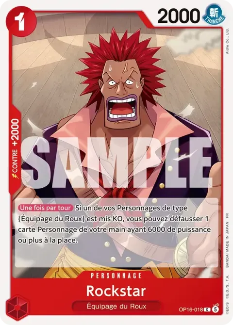 Carte One Piece Rockstar OP16-018, extension L’heure de la bataille décisive