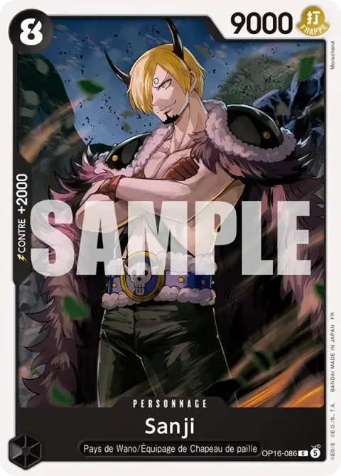 Carte One Piece Sanji OP16-086, extension L’heure de la bataille décisive