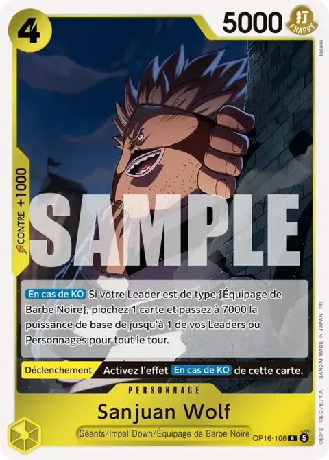 Carte One Piece Sanjuan Wolf OP16-106, extension L’heure de la bataille décisive