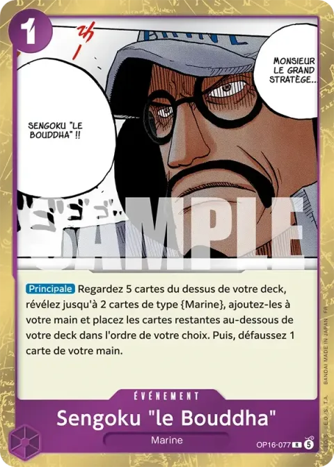 Carte One Piece Sengoku « le Bouddha » OP16-077, extension L’heure de la bataille décisive