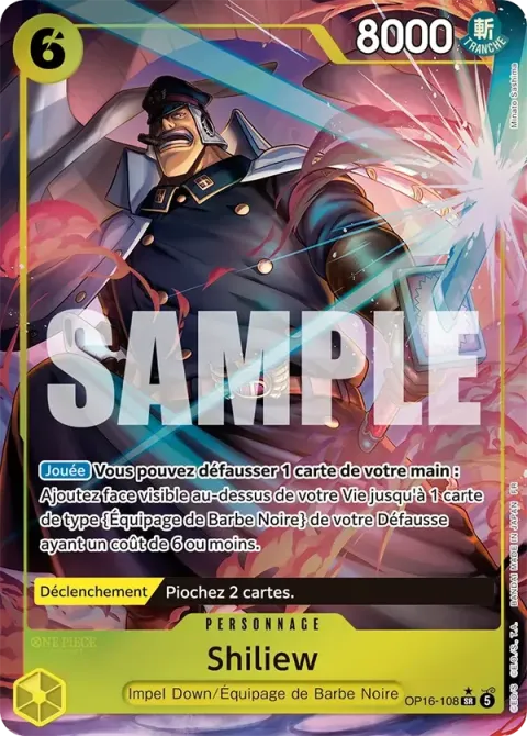 Carte One Piece Shiliew OP16-108 · parallèle, extension L’heure de la bataille décisive