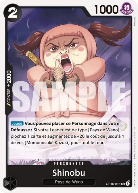 Carte One Piece Shinobu OP16-087, extension L’heure de la bataille décisive