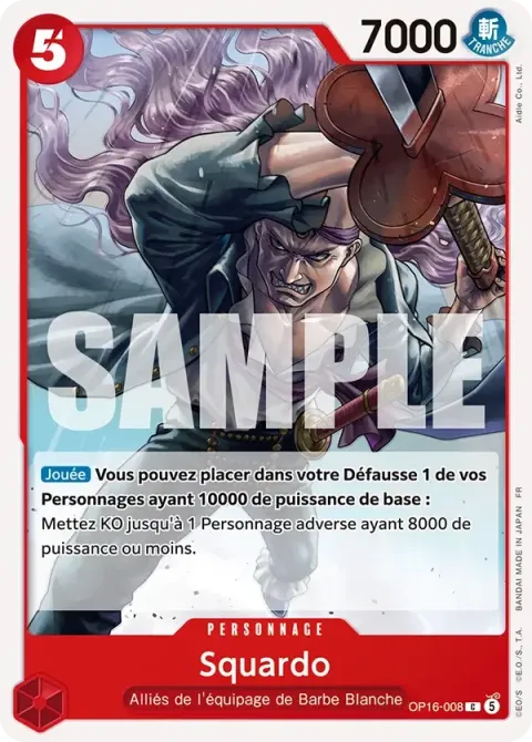 Carte One Piece Squardo OP16-008, extension L’heure de la bataille décisive