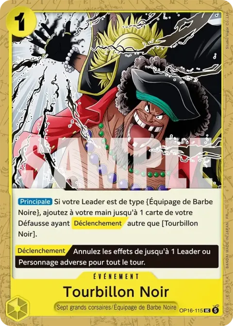 Carte One Piece Tourbillon Noir OP16-115, extension L’heure de la bataille décisive