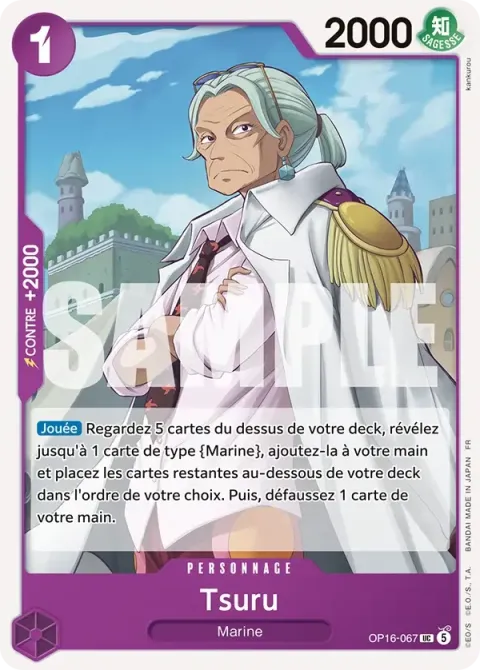Carte One Piece Tsuru OP16-067, extension L’heure de la bataille décisive