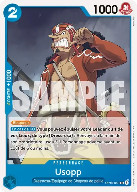 Carte One Piece Usopp OP16-043, extension L’heure de la bataille décisive