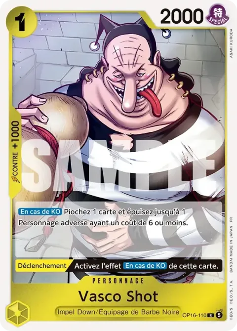 Carte One Piece Vasco Shot OP16-110, extension L’heure de la bataille décisive