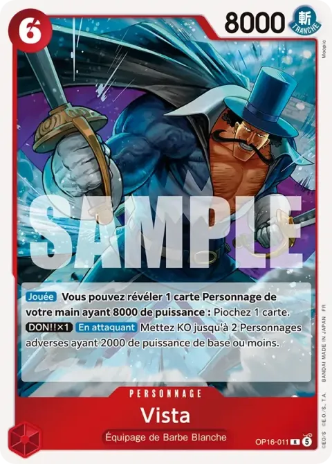 Carte One Piece Vista OP16-011, extension L’heure de la bataille décisive