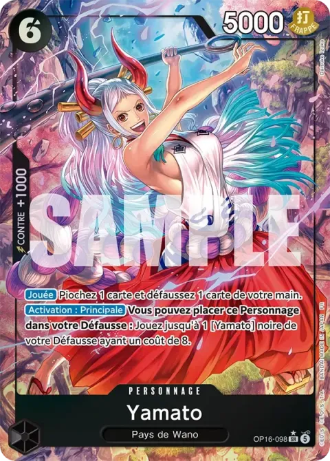 Carte One Piece Yamato OP16-098 · parallèle, extension L’heure de la bataille décisive