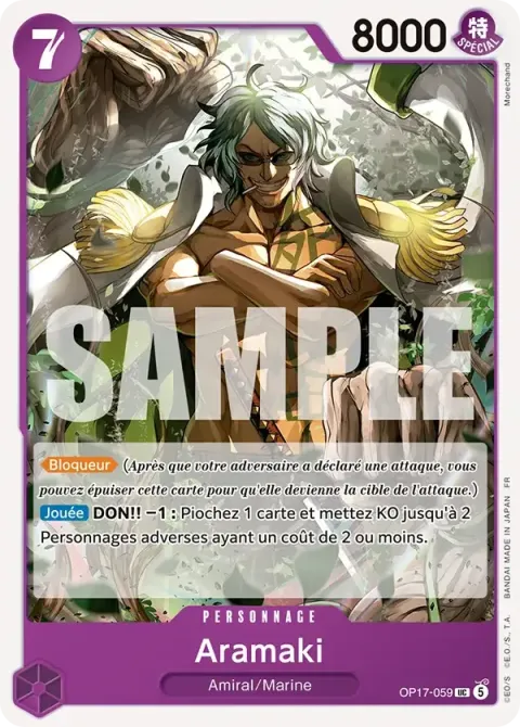 Carte One Piece Aramaki OP17-059, extension Les guerriers les plus puissants au monde