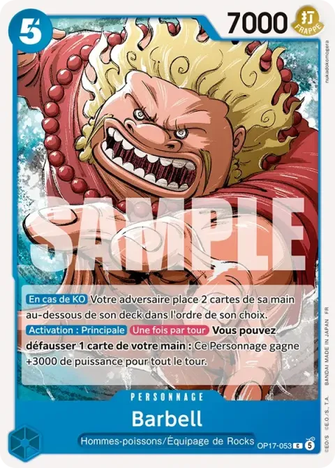 Carte One Piece Barbell OP17-053, extension Les guerriers les plus puissants au monde