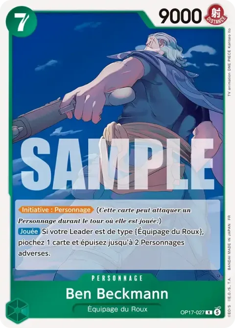 Carte One Piece Ben Beckmann OP17-027, extension Les guerriers les plus puissants au monde