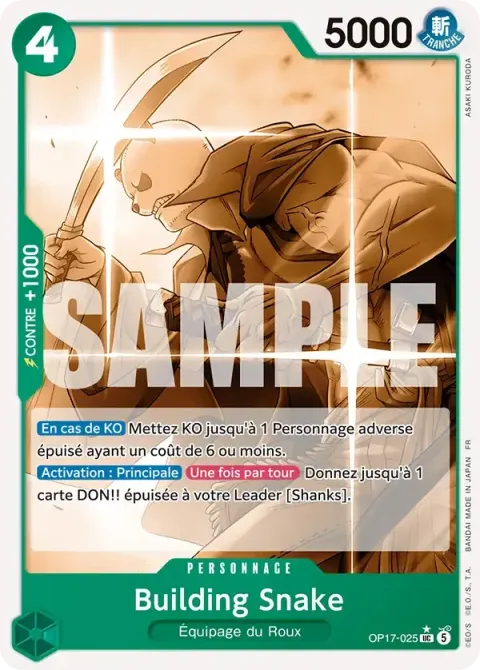 Carte One Piece Building Snake OP17-025 · parallèle, extension Les guerriers les plus puissants au monde