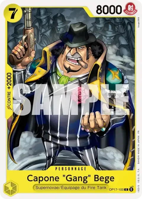 Carte One Piece Capone « Gang » Bege OP17-100, extension Les guerriers les plus puissants au monde