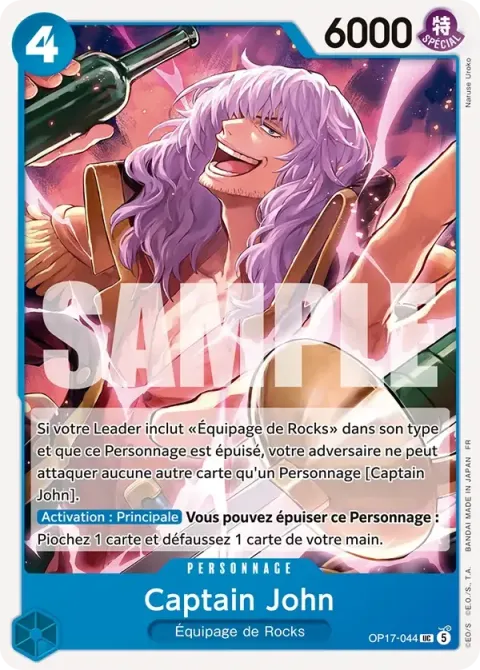 Carte One Piece Captain John OP17-044, extension Les guerriers les plus puissants au monde