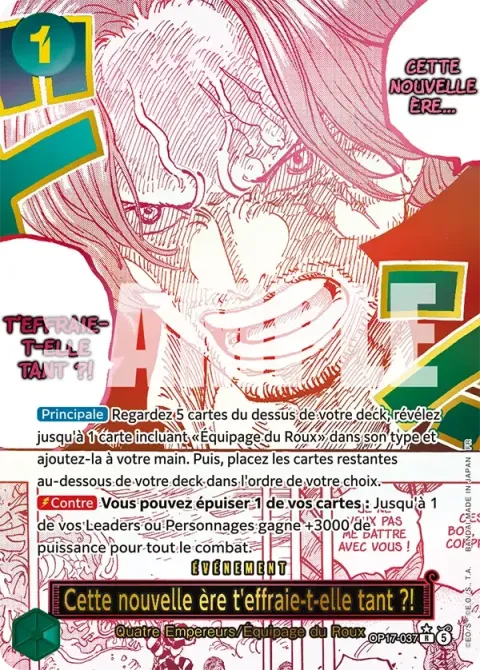 Carte One Piece Cette nouvelle ère t’effraie-t-elle tant ?! OP17-037 · parallèle, extension Les guerriers les plus puissants au monde