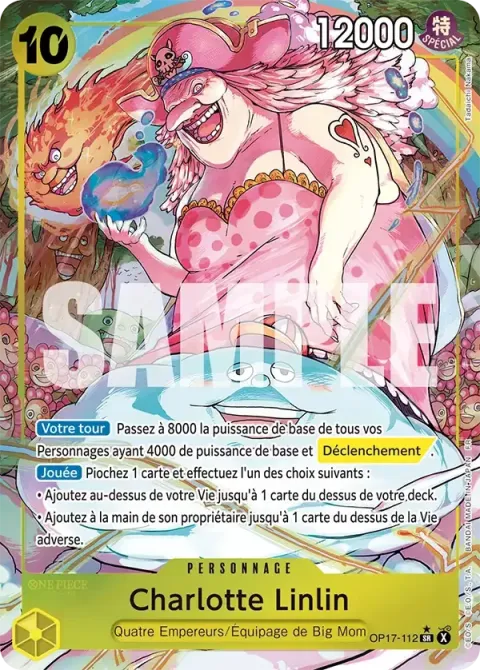Carte One Piece Charlotte Linlin OP17-112 · parallèle, extension Les guerriers les plus puissants au monde