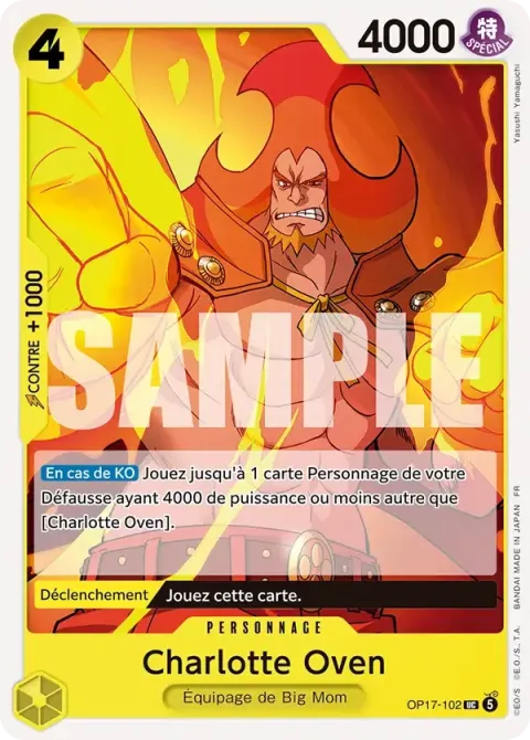 Carte One Piece Charlotte Oven OP17-102, extension Les guerriers les plus puissants au monde