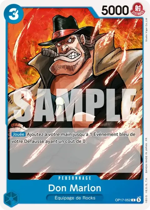 Carte One Piece Don Marlon OP17-052, extension Les guerriers les plus puissants au monde