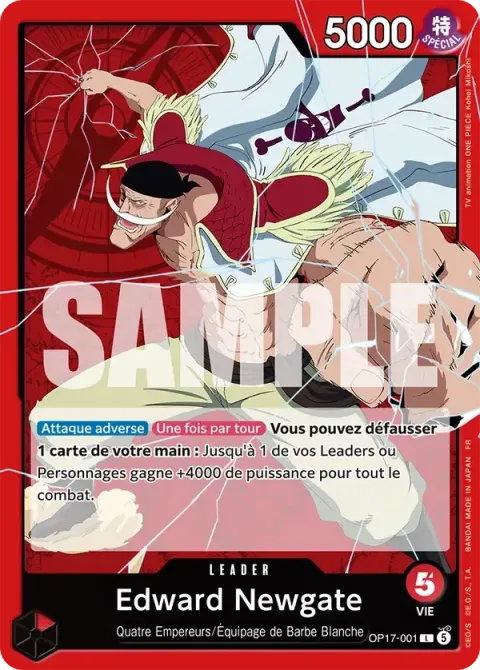Carte One Piece Edward Newgate OP17-001, extension Les guerriers les plus puissants au monde