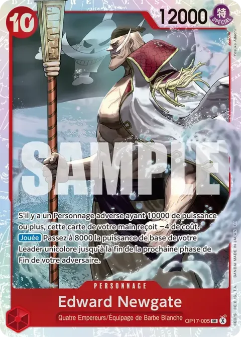 Carte One Piece Edward Newgate OP17-005, extension Les guerriers les plus puissants au monde