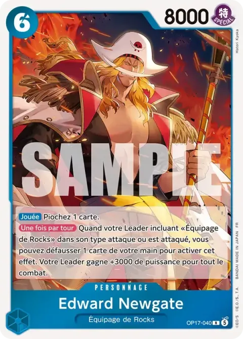 Carte One Piece Edward Newgate OP17-040, extension Les guerriers les plus puissants au monde