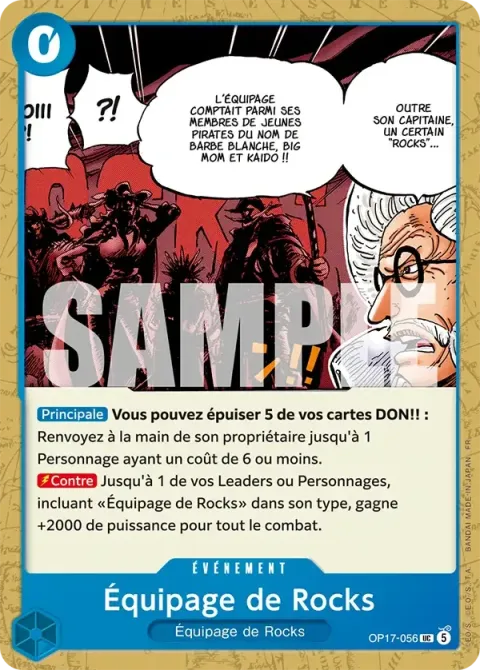 Carte One Piece Équipage de Rocks OP17-056, extension Les guerriers les plus puissants au monde
