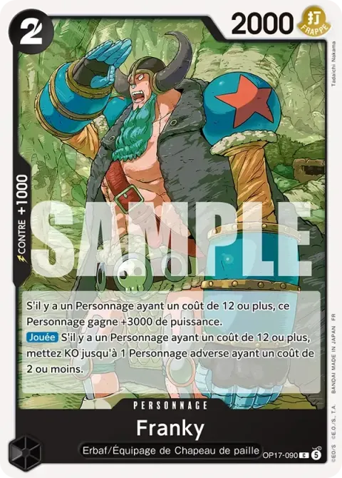 Carte One Piece Franky OP17-090, extension Les guerriers les plus puissants au monde