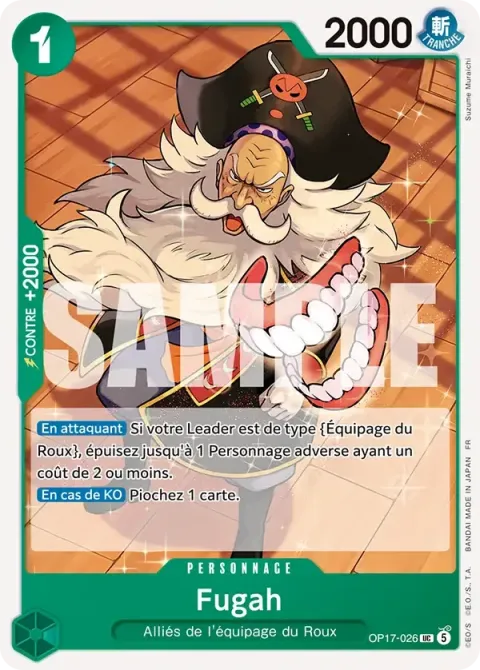 Carte One Piece Fugah OP17-026, extension Les guerriers les plus puissants au monde