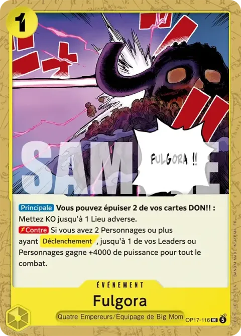 Carte One Piece Fulgora OP17-116, extension Les guerriers les plus puissants au monde