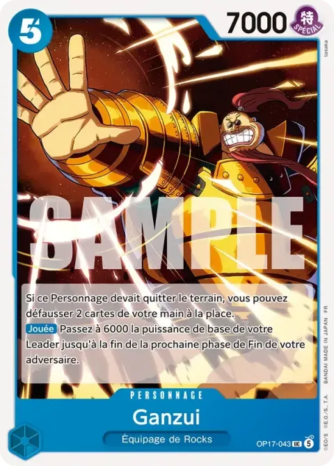Carte One Piece Ganzui OP17-043, extension Les guerriers les plus puissants au monde