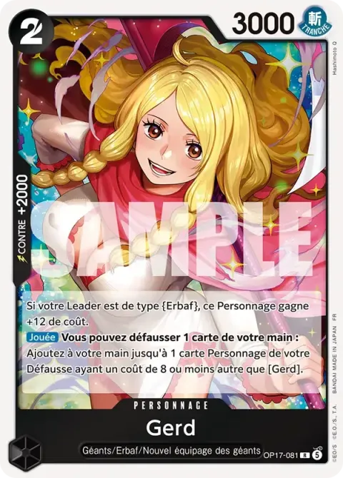 Carte One Piece Gerd OP17-081, extension Les guerriers les plus puissants au monde