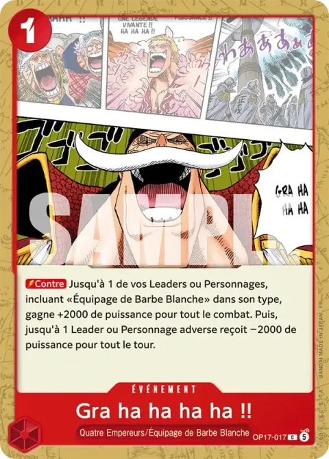 Carte One Piece Gra ha ha ha ha !! OP17-017, extension Les guerriers les plus puissants au monde