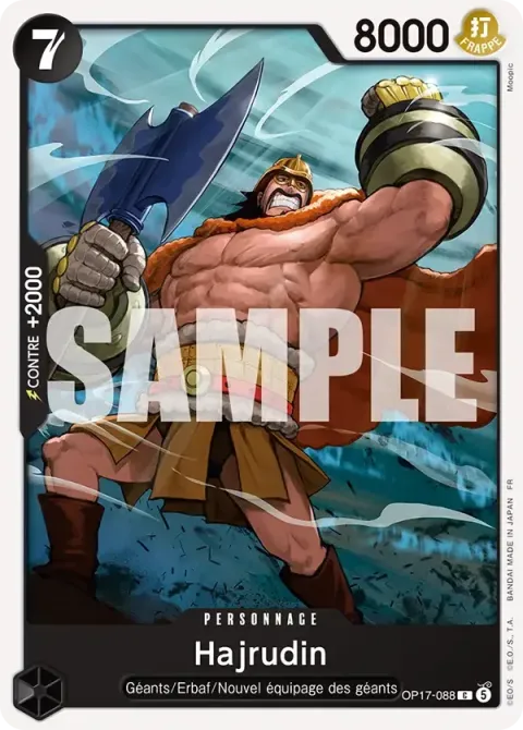 Carte One Piece Hajrudin OP17-088, extension Les guerriers les plus puissants au monde
