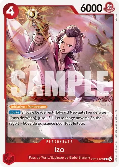 Carte One Piece Izo OP17-003, extension Les guerriers les plus puissants au monde