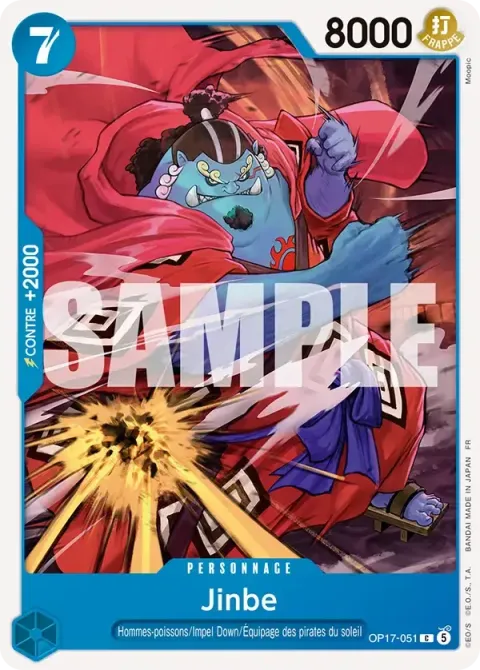 Carte One Piece Jinbe OP17-051, extension Les guerriers les plus puissants au monde