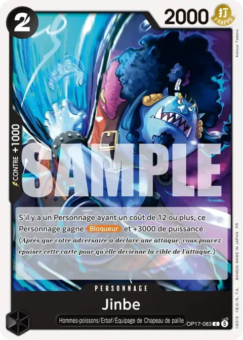 Carte One Piece Jinbe OP17-083, extension Les guerriers les plus puissants au monde
