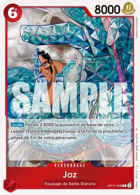 Carte One Piece Joz OP17-008, extension Les guerriers les plus puissants au monde