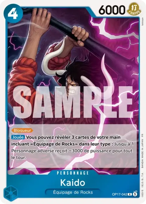 Carte One Piece Kaido OP17-042, extension Les guerriers les plus puissants au monde