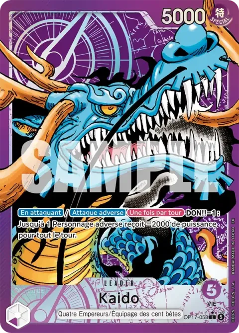 Carte One Piece Kaido OP17-058 · parallèle, extension Les guerriers les plus puissants au monde