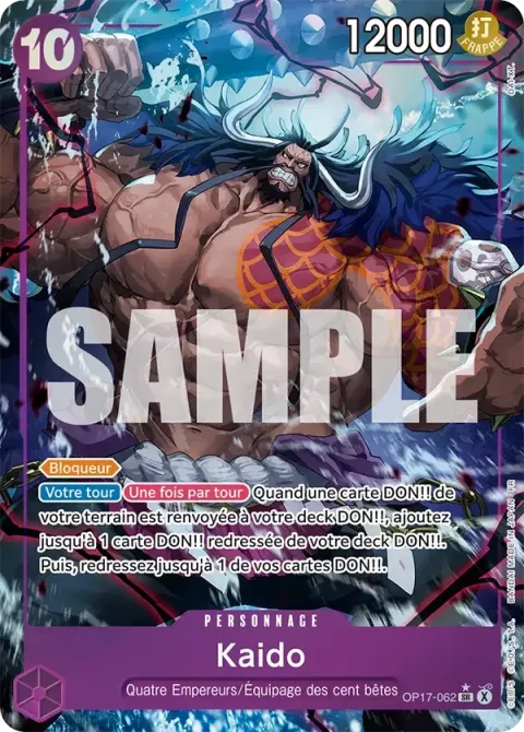 Carte One Piece Kaido OP17-062 · parallèle, extension Les guerriers les plus puissants au monde